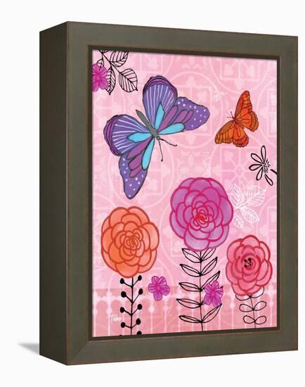Butterfly Garden IV-Teresa Woo-Framed Stretched Canvas