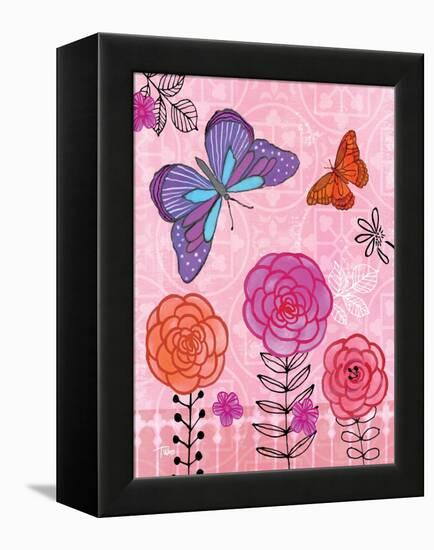 Butterfly Garden IV-Teresa Woo-Framed Stretched Canvas