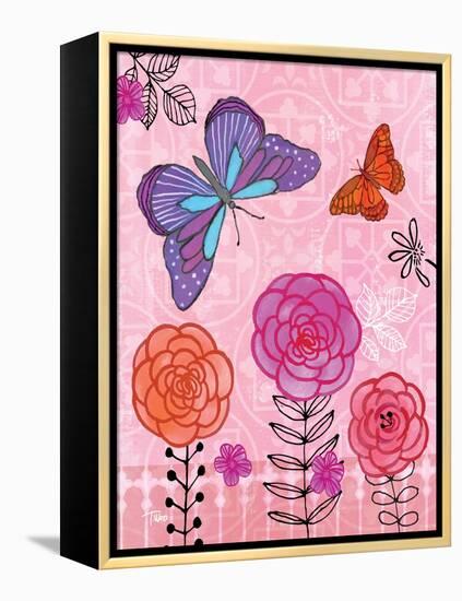 Butterfly Garden IV-Teresa Woo-Framed Stretched Canvas