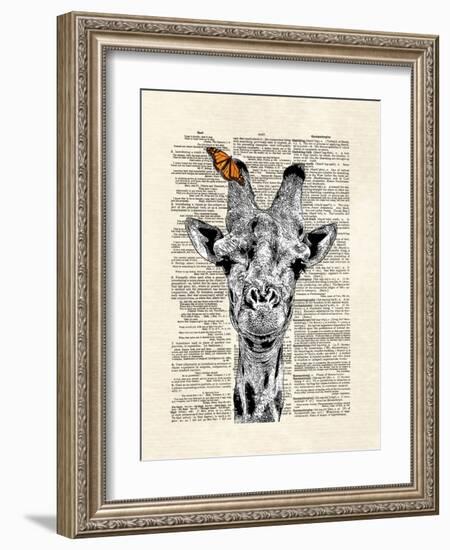 Butterfly Giraffe-Matt Dinniman-Framed Art Print