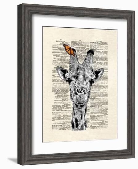 Butterfly Giraffe-Matt Dinniman-Framed Art Print