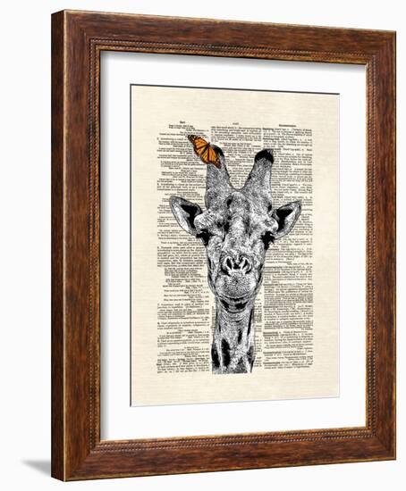 Butterfly Giraffe-Matt Dinniman-Framed Art Print