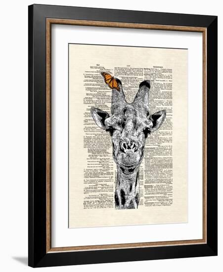 Butterfly Giraffe-Matt Dinniman-Framed Art Print