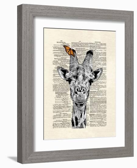 Butterfly Giraffe-Matt Dinniman-Framed Art Print