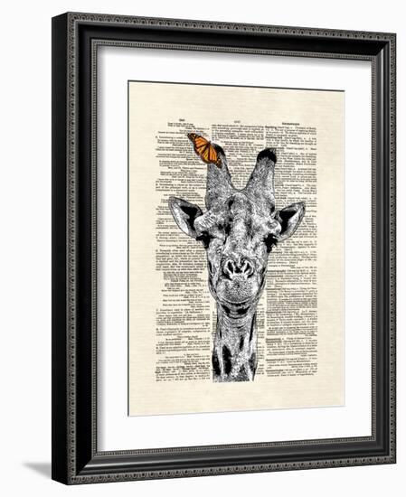 Butterfly Giraffe-Matt Dinniman-Framed Art Print