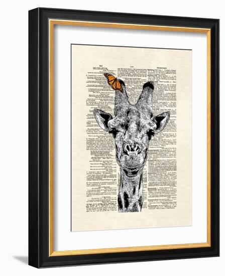 Butterfly Giraffe-Matt Dinniman-Framed Art Print