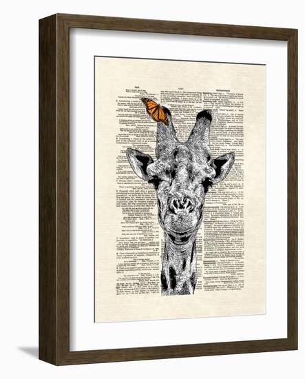 Butterfly Giraffe-Matt Dinniman-Framed Art Print