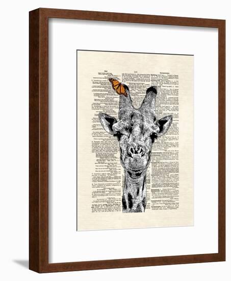 Butterfly Giraffe-Matt Dinniman-Framed Art Print