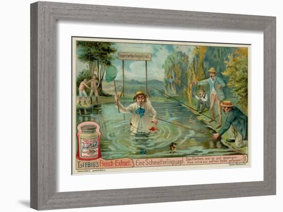 Butterfly Hunting and Fishermen-null-Framed Giclee Print