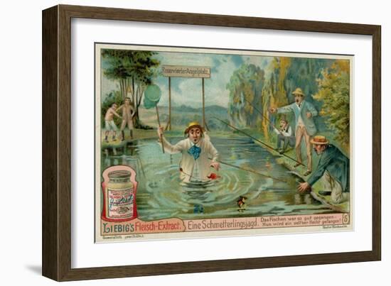 Butterfly Hunting and Fishermen-null-Framed Giclee Print