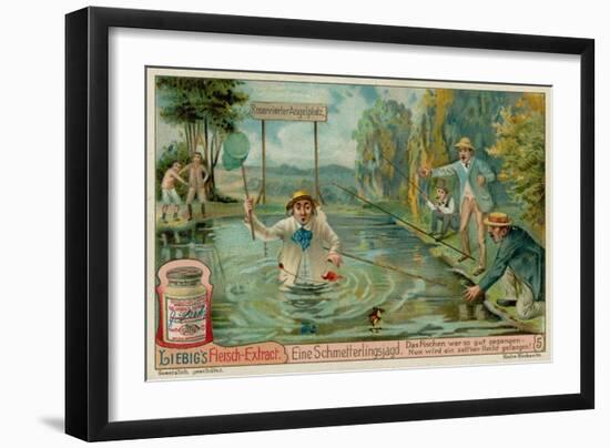 Butterfly Hunting and Fishermen-null-Framed Giclee Print