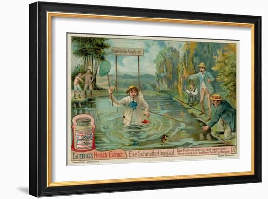 Butterfly Hunting and Fishermen-null-Framed Giclee Print