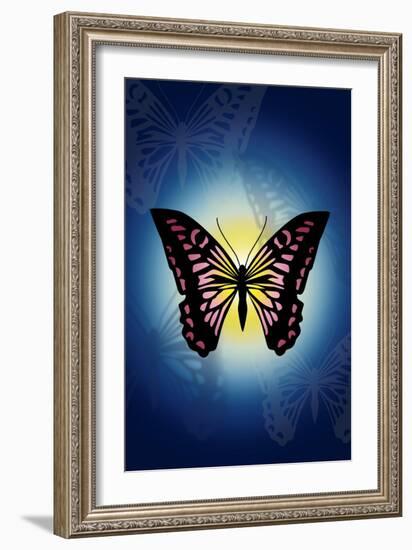 Butterfly in Blue Shadow-Ikuko Kowada-Framed Giclee Print