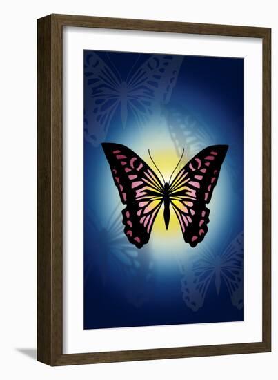 Butterfly in Blue Shadow-Ikuko Kowada-Framed Giclee Print