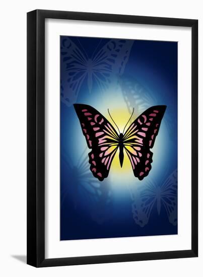 Butterfly in Blue Shadow-Ikuko Kowada-Framed Giclee Print