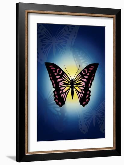 Butterfly in Blue Shadow-Ikuko Kowada-Framed Giclee Print