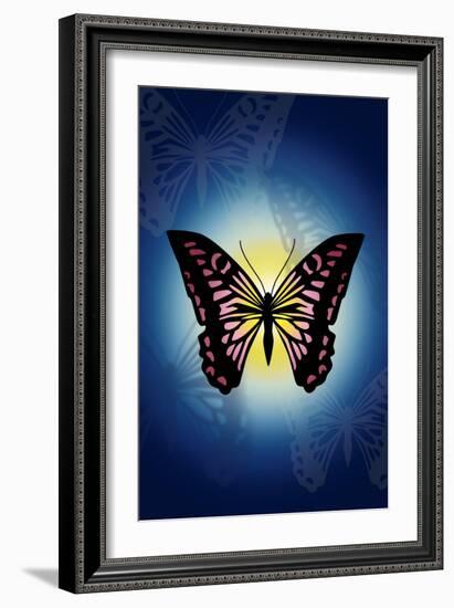 Butterfly in Blue Shadow-Ikuko Kowada-Framed Giclee Print
