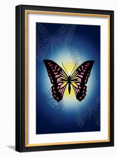 Butterfly in Blue Shadow-Ikuko Kowada-Framed Giclee Print