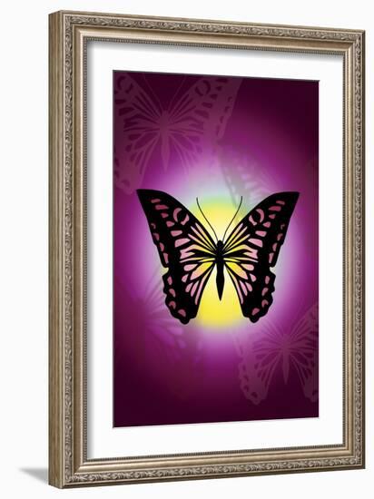 Butterfly in Purple Shadow-Ikuko Kowada-Framed Giclee Print