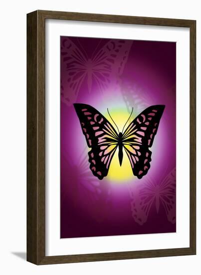 Butterfly in Purple Shadow-Ikuko Kowada-Framed Giclee Print