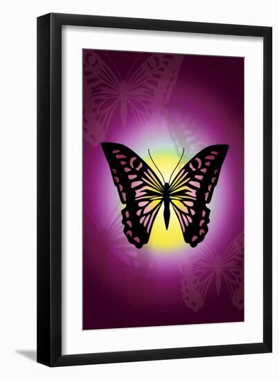 Butterfly in Purple Shadow-Ikuko Kowada-Framed Giclee Print