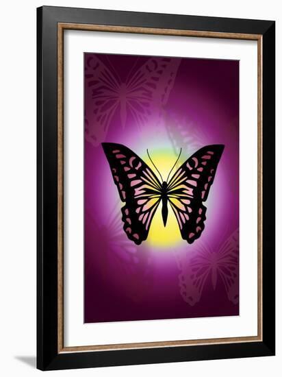 Butterfly in Purple Shadow-Ikuko Kowada-Framed Giclee Print