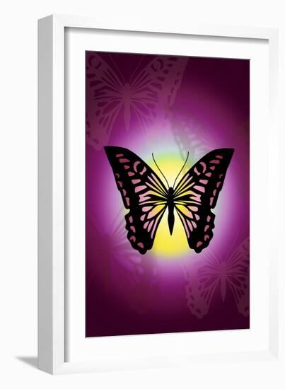 Butterfly in Purple Shadow-Ikuko Kowada-Framed Giclee Print