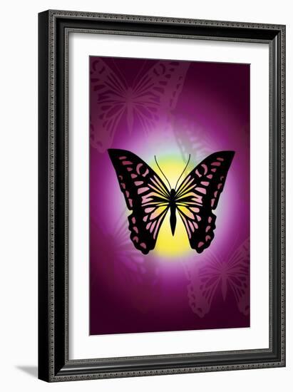 Butterfly in Purple Shadow-Ikuko Kowada-Framed Giclee Print