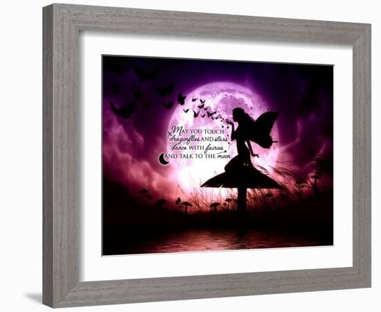 Butterfly Keeper May You Touch Dragonflies Quote-Julie Fain-Framed Art Print