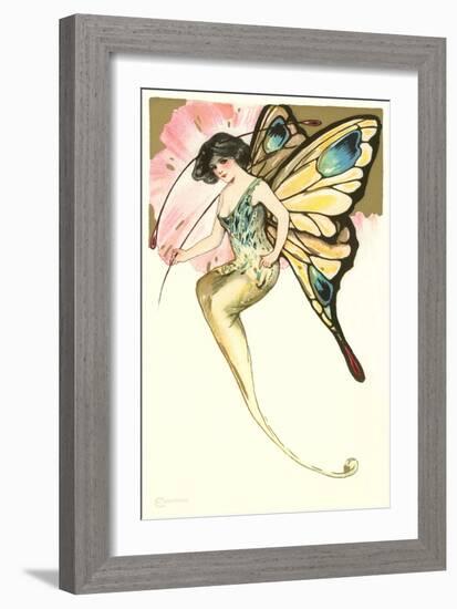 Butterfly Lady, Art Nouveau-null-Framed Art Print