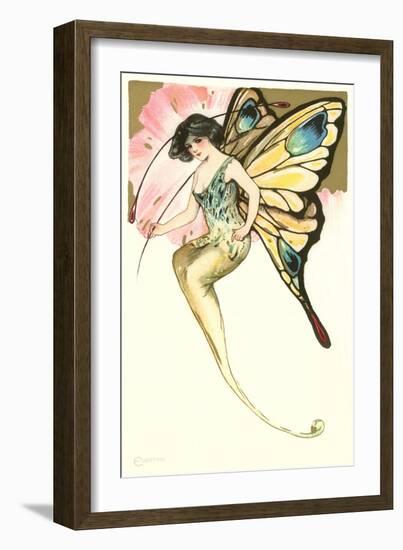 Butterfly Lady, Art Nouveau-null-Framed Art Print