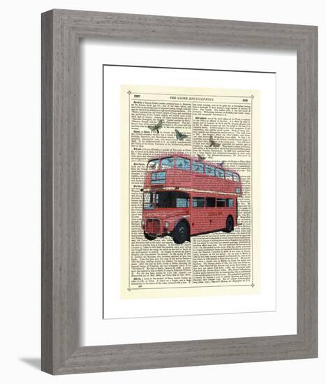 Butterfly London Bus-Marion Mcconaghie-Framed Art Print