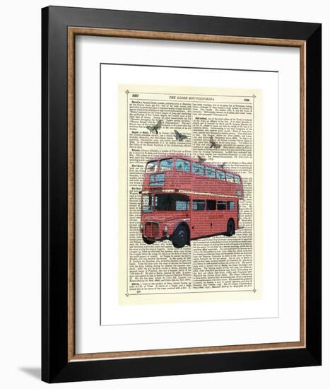 Butterfly London Bus-Marion Mcconaghie-Framed Art Print