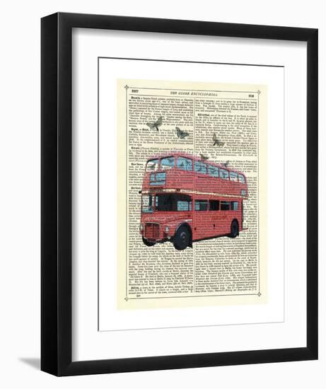 Butterfly London Bus-Marion Mcconaghie-Framed Art Print