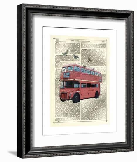 Butterfly London Bus-Marion Mcconaghie-Framed Art Print