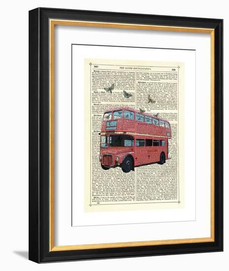 Butterfly London Bus-Marion Mcconaghie-Framed Art Print