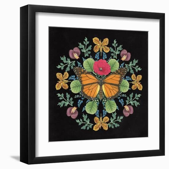 Butterfly Mandala I Black-Wild Apple Portfolio-Framed Art Print