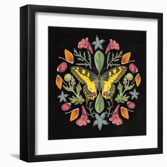 Butterfly Mandala III Black-Wild Apple Portfolio-Framed Art Print