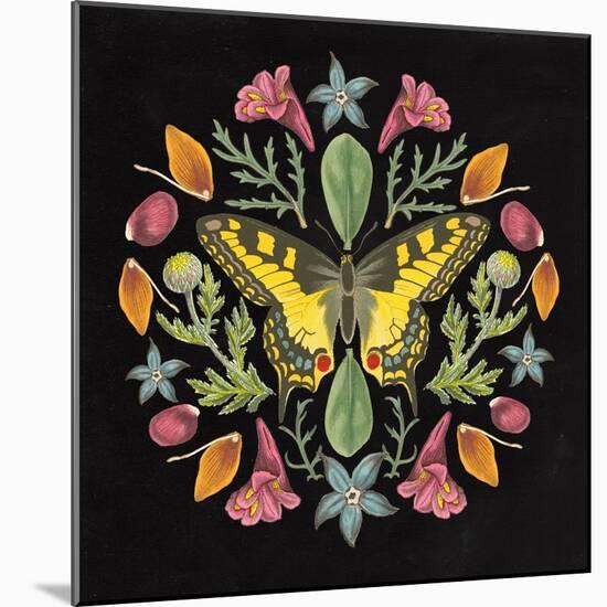 Butterfly Mandala III Black-Wild Apple Portfolio-Mounted Art Print