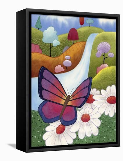 Butterfly on Daisies-Sandra Willard-Framed Premier Image Canvas