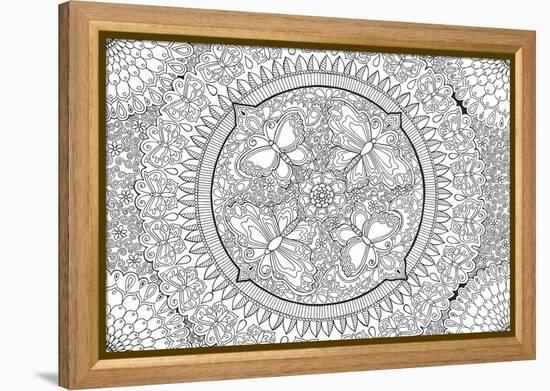 Butterfly Party Mandala-Hello Angel-Framed Premier Image Canvas