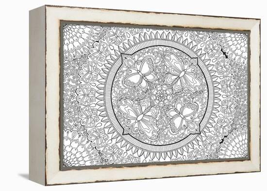 Butterfly Party Mandala-Hello Angel-Framed Premier Image Canvas