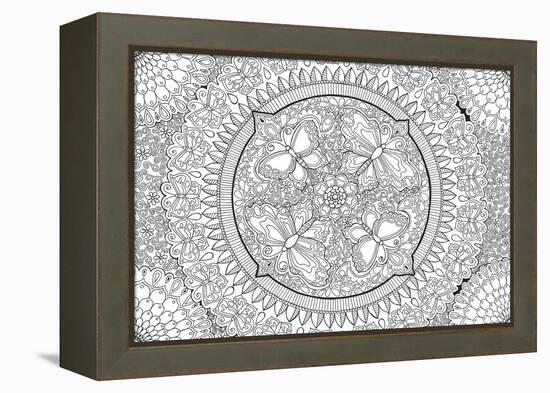 Butterfly Party Mandala-Hello Angel-Framed Premier Image Canvas