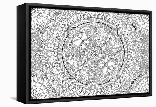 Butterfly Party Mandala-Hello Angel-Framed Premier Image Canvas