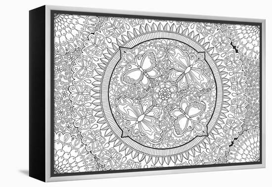 Butterfly Party Mandala-Hello Angel-Framed Premier Image Canvas