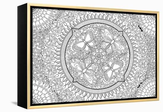 Butterfly Party Mandala-Hello Angel-Framed Premier Image Canvas