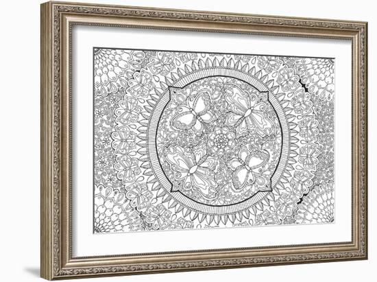 Butterfly Party Mandala-Hello Angel-Framed Giclee Print