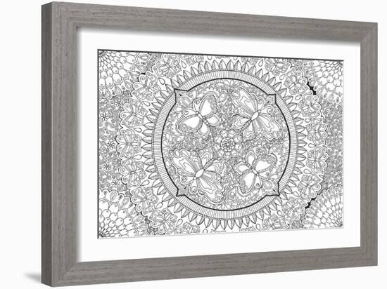 Butterfly Party Mandala-Hello Angel-Framed Giclee Print