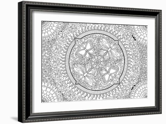 Butterfly Party Mandala-Hello Angel-Framed Giclee Print