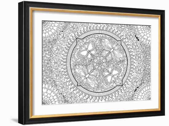 Butterfly Party Mandala-Hello Angel-Framed Giclee Print